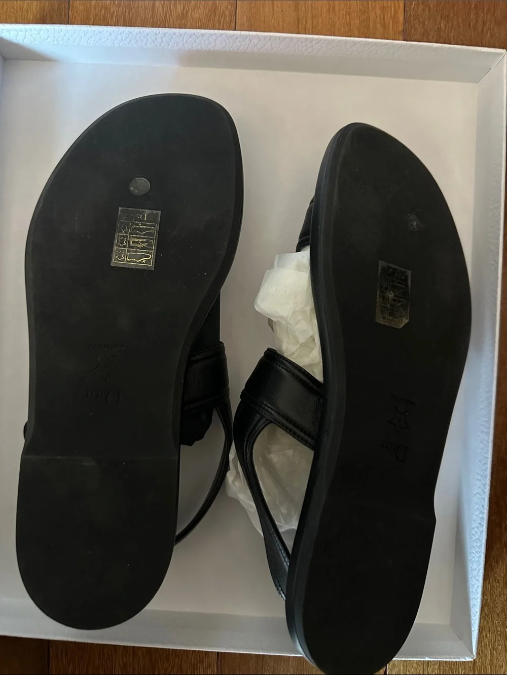 Dior Black Leather Quilted Strap Sandals